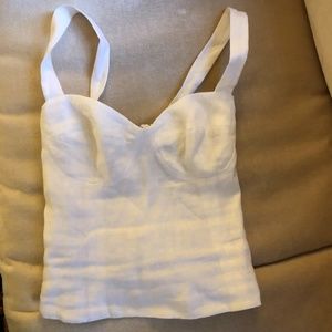 Reformation White Linen Top
